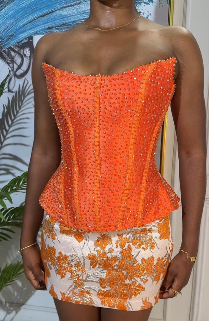 Orange Beaded Elegance